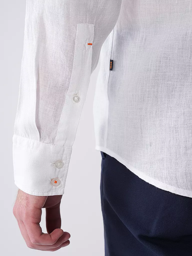 BOSS | Camisa de lino Regular Fit RELEGANT | Blanco