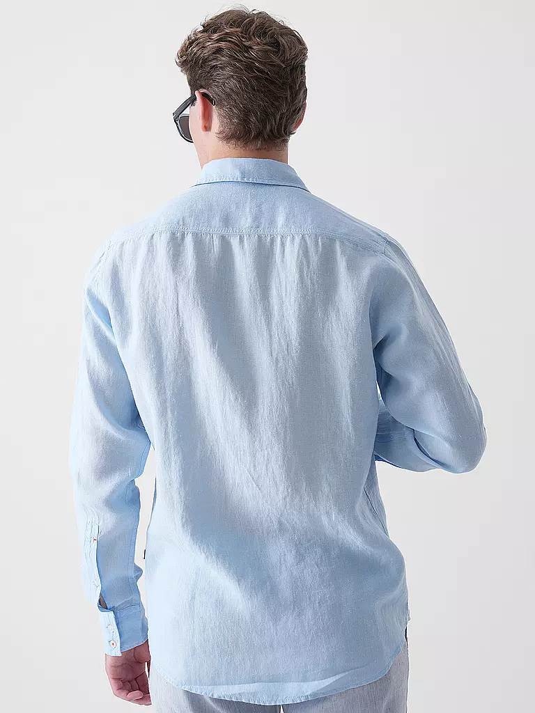 BOSS | Camisa de lino Regular Fit RELEGANT | Azul claro