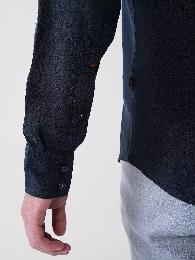 BOSS | Camisa de lino Regular Fit RELEGANT | Azul