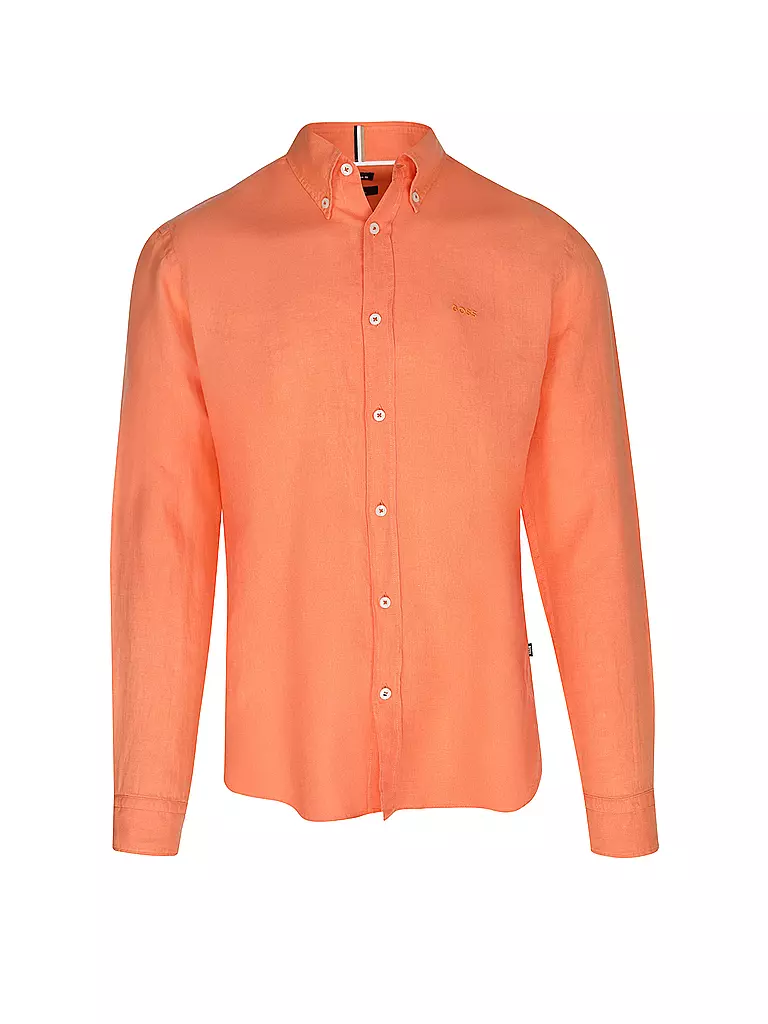 BOSS | Camisa de lino Slim Fit H-ROAN | Naranja
