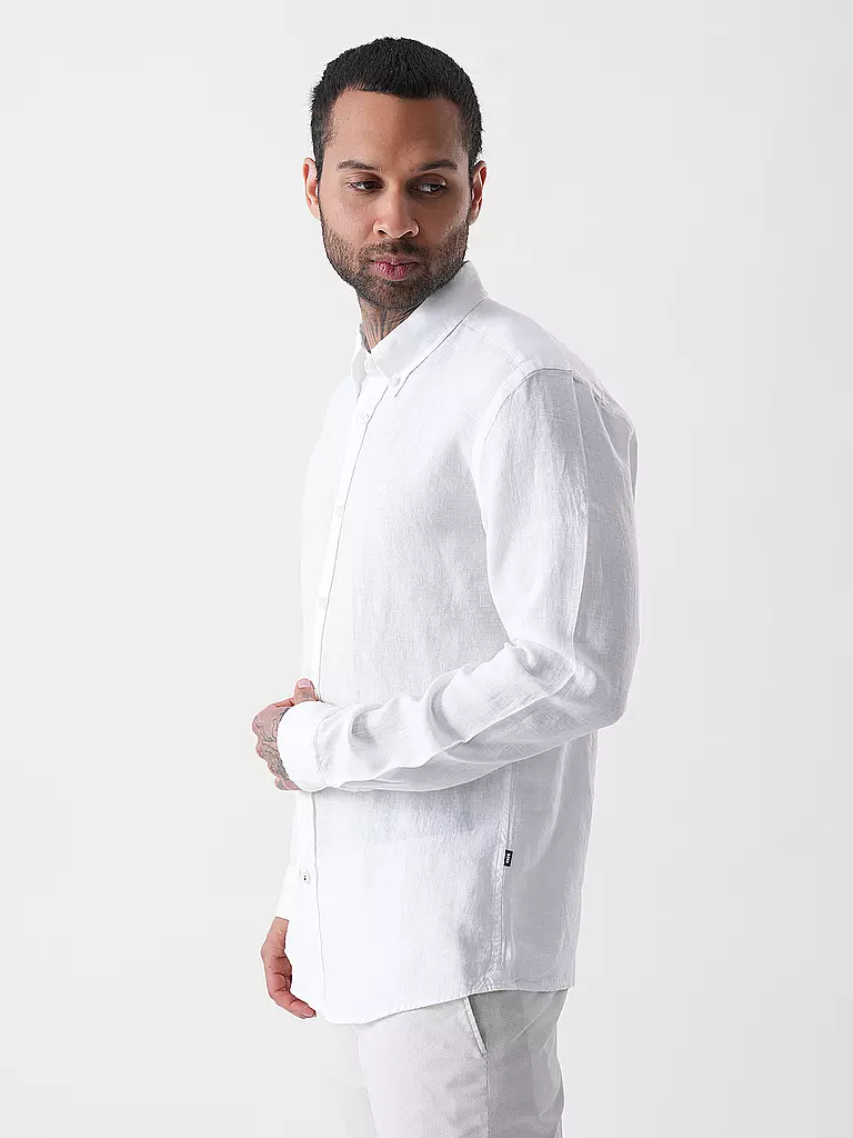 BOSS | Camisa de lino Slim Fit H-ROAN | Blanco