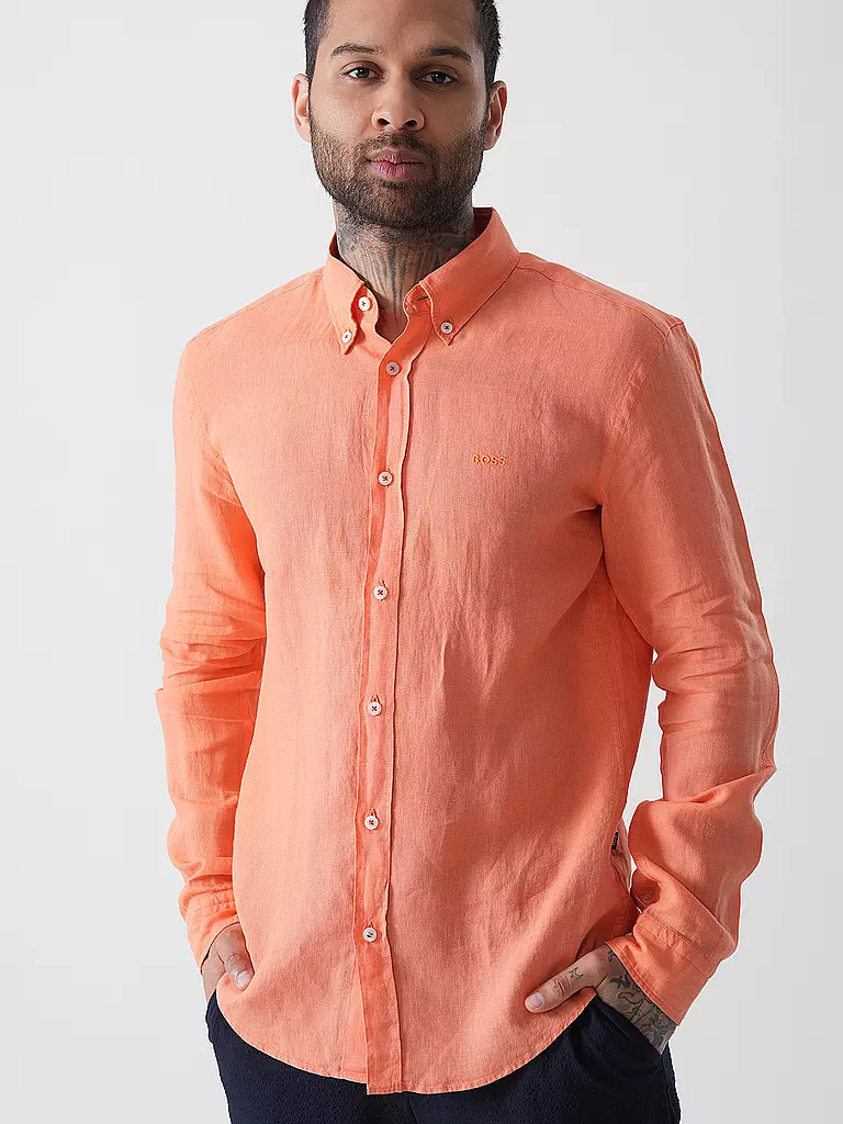 BOSS | Camisa de lino Slim Fit H-ROAN | 