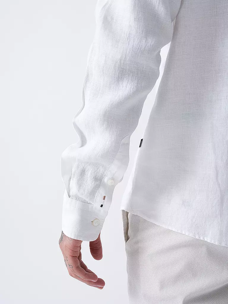 BOSS | Camisa de lino Slim Fit H-ROAN | Blanco