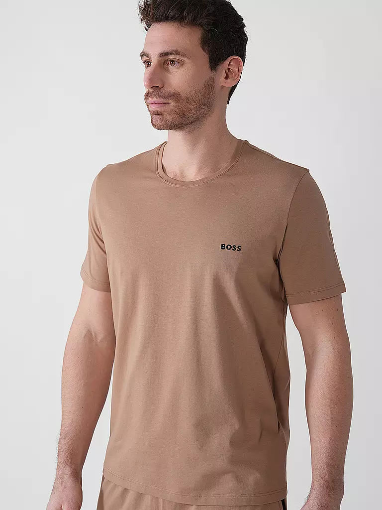 BOSS | Camiseta de estar en casa | Marrón claro