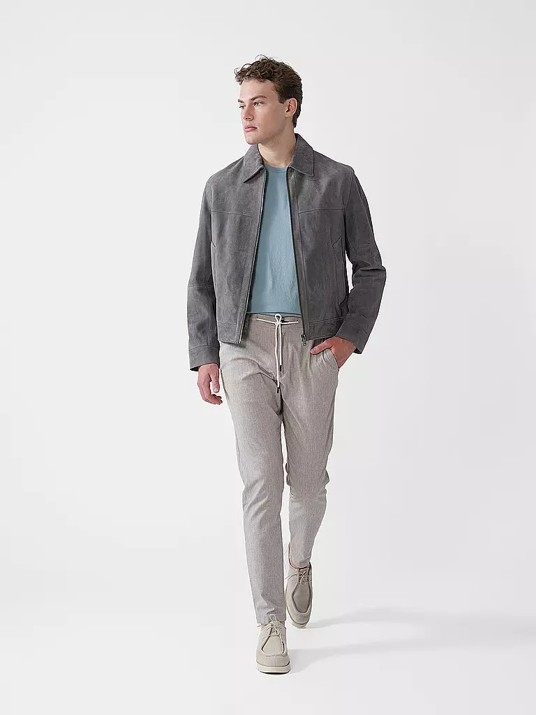BOSS | Chaqueta de cuero H-MALBANO5 | Gris