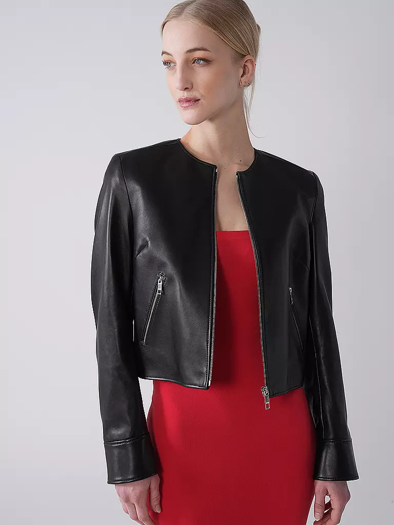 BOSS | Chaqueta de cuero SADENITA | Negro