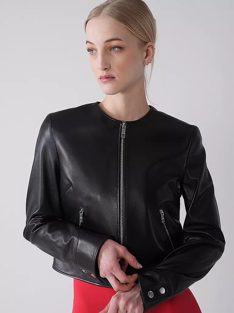 BOSS | Chaqueta de cuero SADENITA | Negro