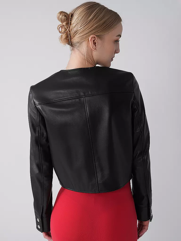 BOSS | Chaqueta de cuero SADENITA | Negro