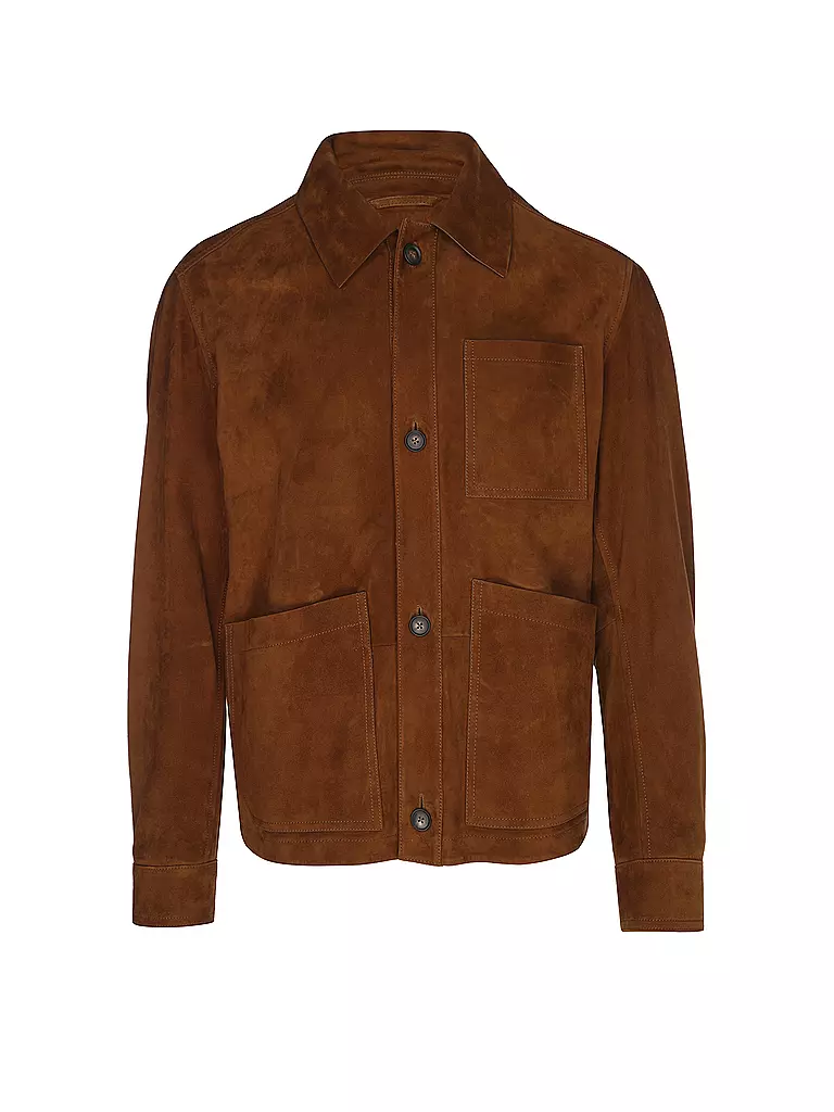 BOSS | Chaqueta de cuero | Marrón