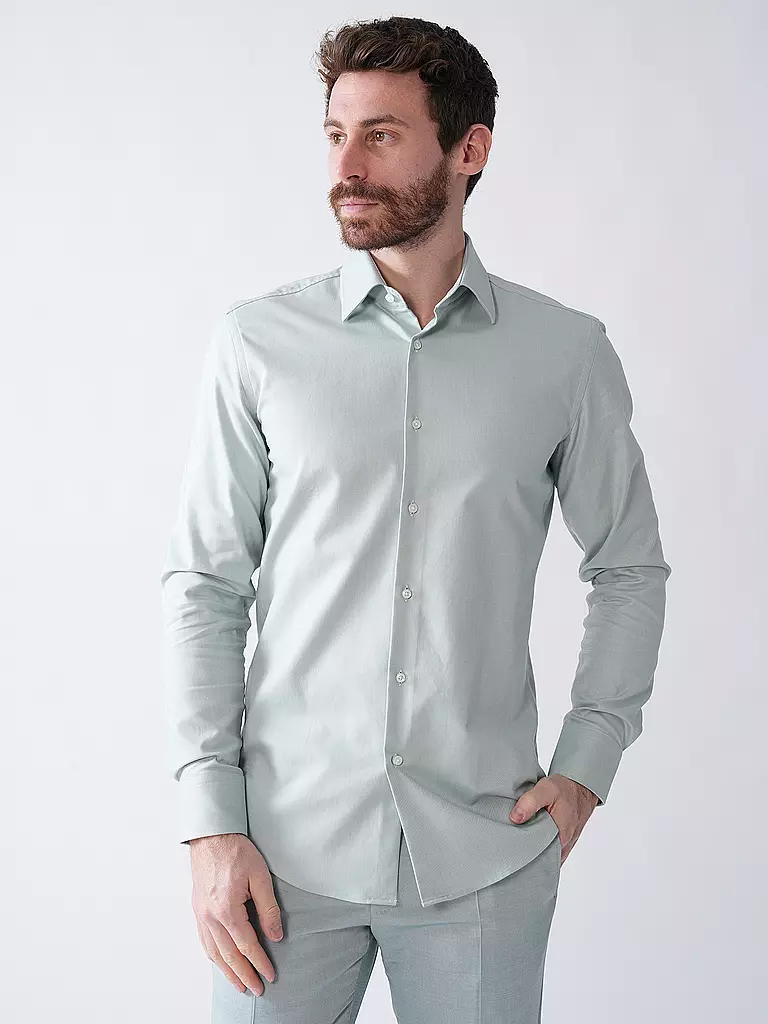BOSS | Hemd Slim Fit  H-HANK | Verde claro