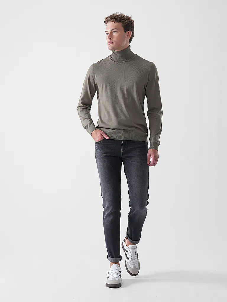 BOSS | Jersey de cuello alto ajustado MUSSO | Oliva