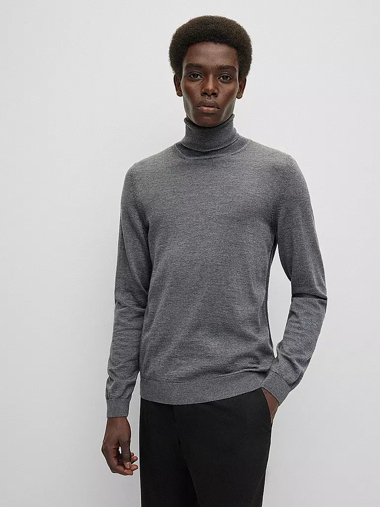 BOSS | Jersey de cuello alto Slim Fit MUSSO | grau