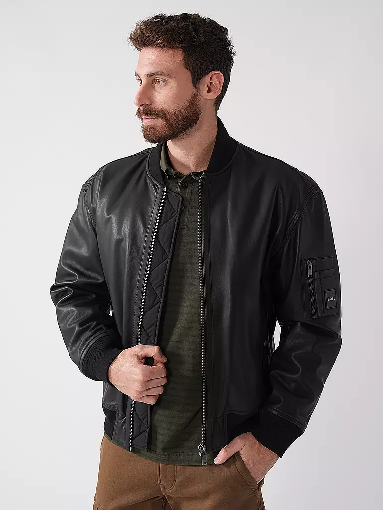 BOSS | Lederjacke JUGE | Negro