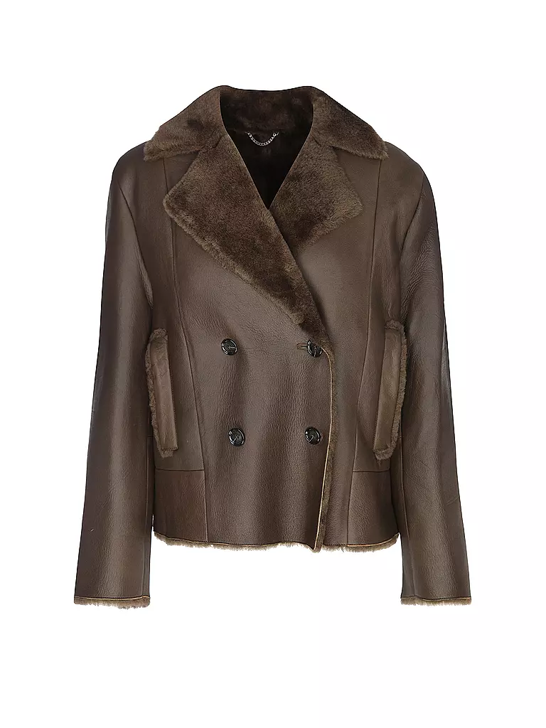 BOSS | Lederjacke | Marrón