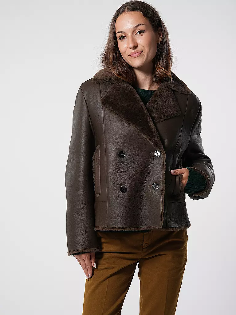 BOSS | Lederjacke | Marrón