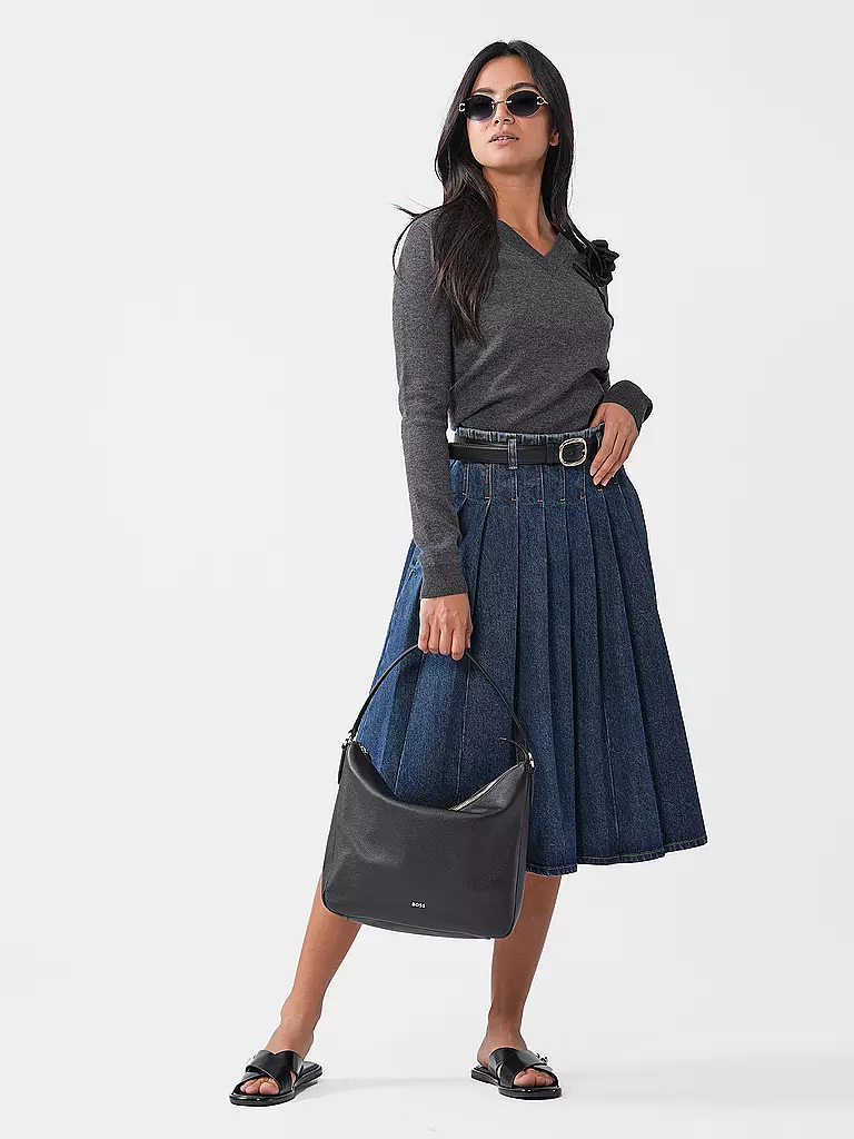 BOSS | Ledertasche - Hobo Bag ALYCE Medium | Negro