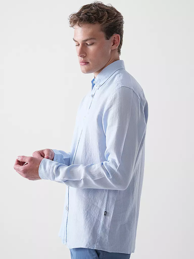 BOSS | Leinenhemd Slim Fit H-ROAN | Azul claro