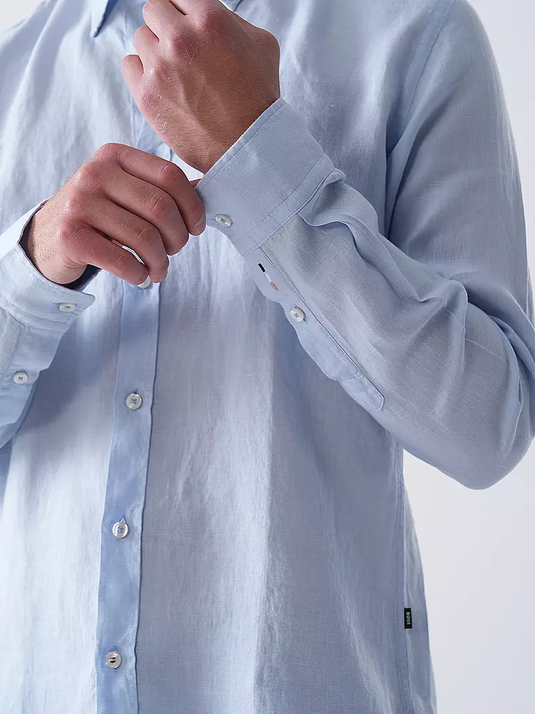 BOSS | Leinenhemd Slim Fit H-ROAN | Azul claro