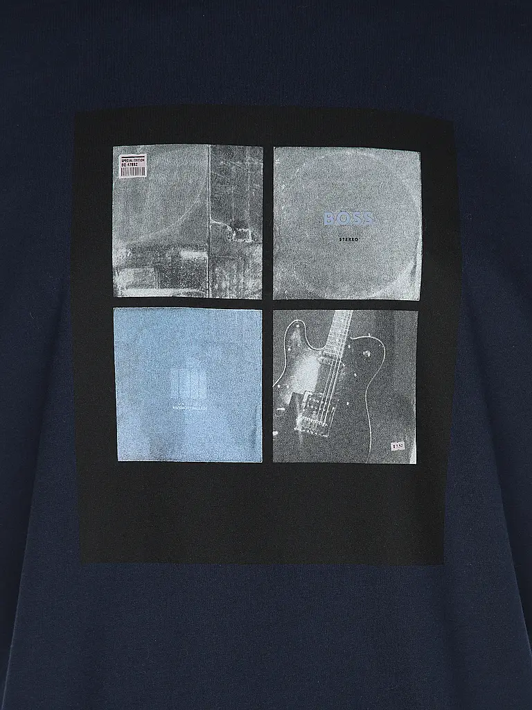 BOSS | Nombre del producto: Camiseta TE_COVER
Marca: BOSS
Color: azul
Categorías: Moda,Hombre

Largo de manga: Manga corta
Cuello: Cuello redondo
Material: Jersey,Algodón
Diseño: Estampado
Corte (Prenda superior): Suelto
Estilo: Casual | Azul