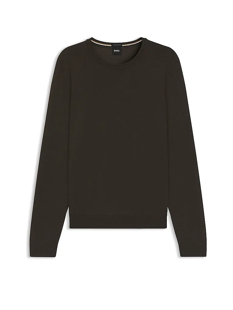 BOSS | Nombre del producto: Jersey Slim Fit LENO-P | Verde oscuro