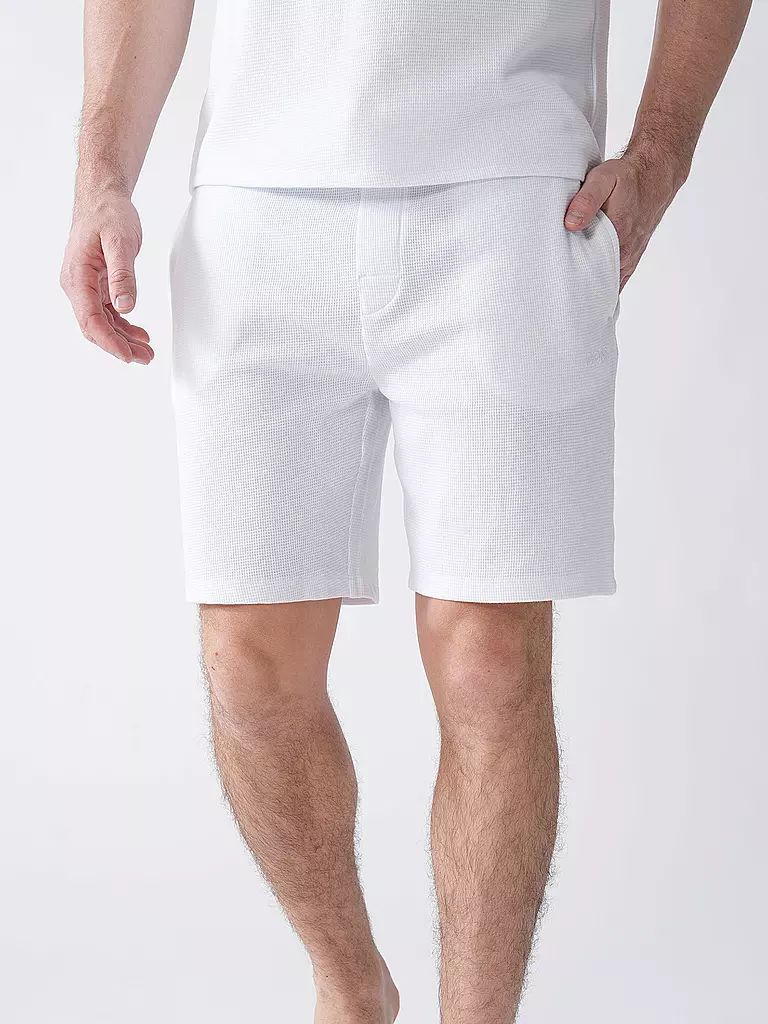 BOSS | Pyjamahose - Shorts | Blanco