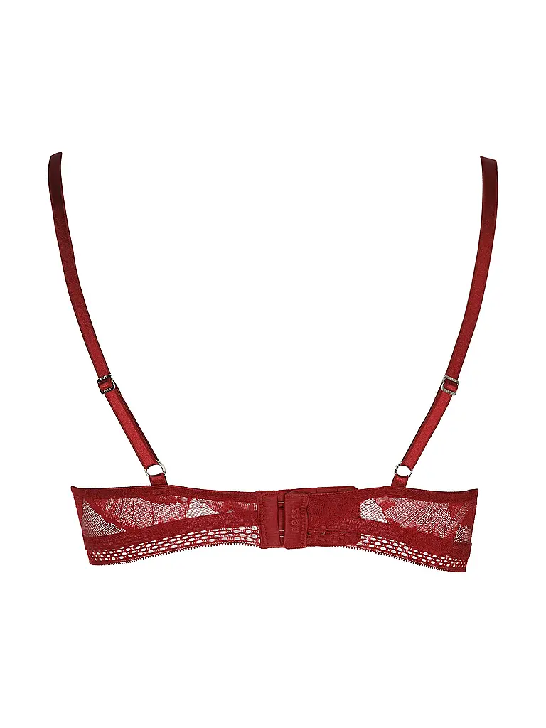 BOSS | Sujetador con aros HALF PAD_PEONY LACE rojo oscuro | Rojo oscuro