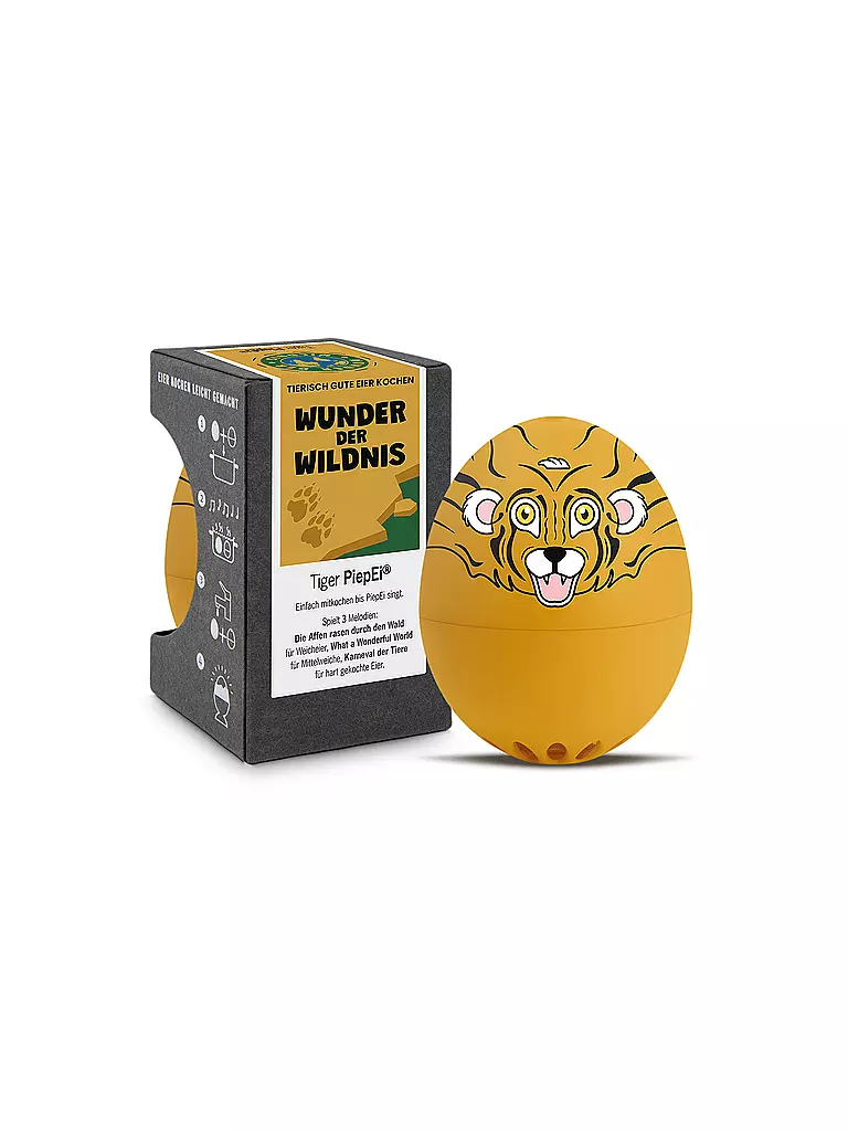 BRAINSTREAM | Temporizador de cocina - PiepiEi Maravilla de la Naturaleza 3 niveles de dureza Tigre | Naranja