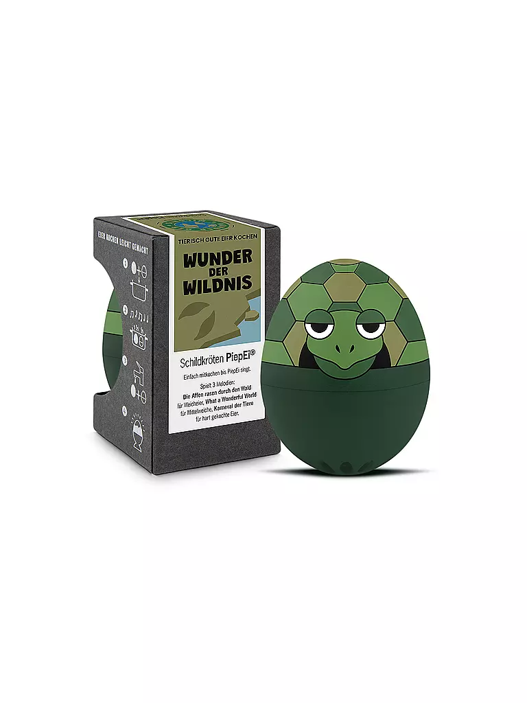 BRAINSTREAM | Temporizador de cocina - PiepiEi Maravilla de la Naturaleza 3 niveles de dureza Tortuga | Verde