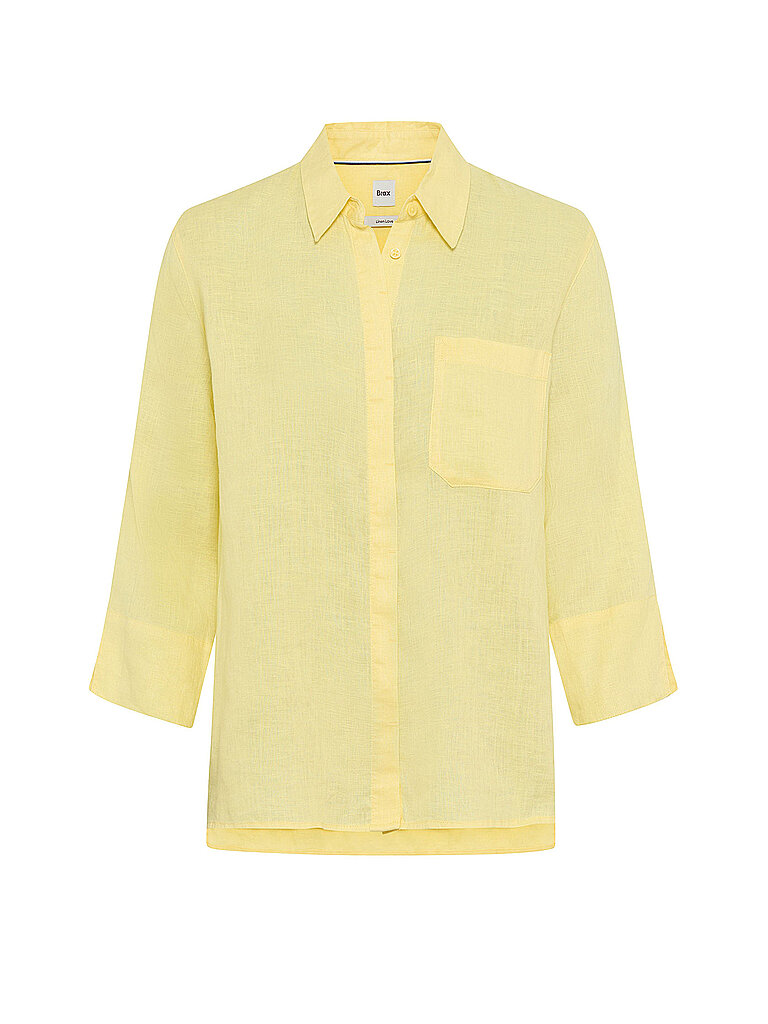 Blusa de lino VICKI amarillo 46