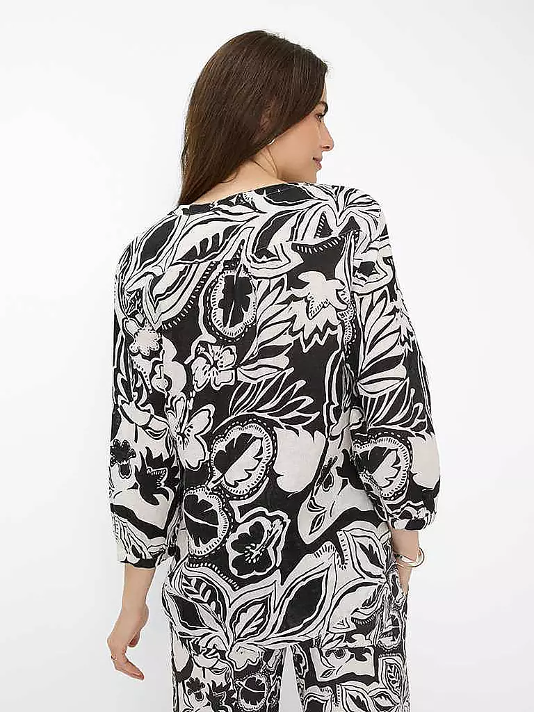 BRAX | Blusa de lino VELIA
Marca: BRAX
Color: negro
Categorías: Moda, Mujer
Etiquetas: Tallas grandes

Largo de manga: Manga 3/4
Escote: Escote túnica
Material: Lino
Estampado: Estampado
Corte (Prenda exterior): Regular
Estilo: Casual
Detalles: Fruncido | Negro