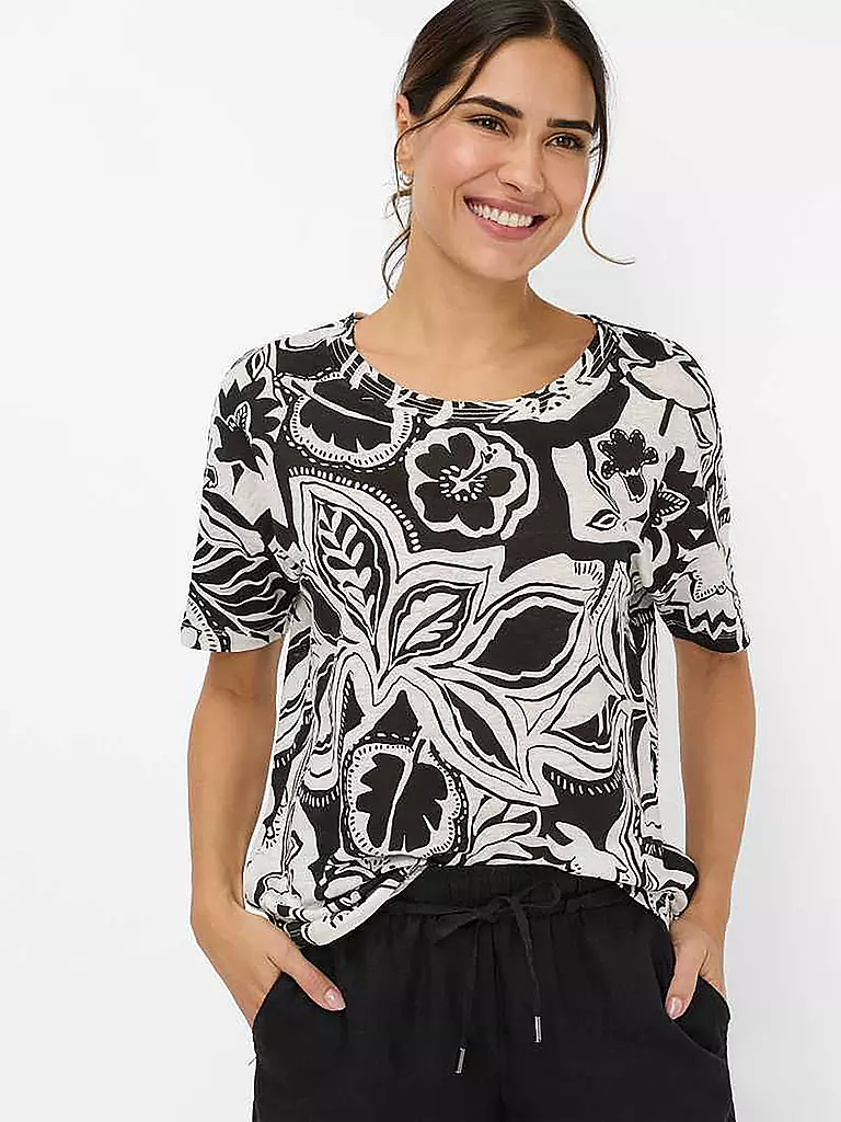 BRAX | Camiseta de lino CANDICE | Negro