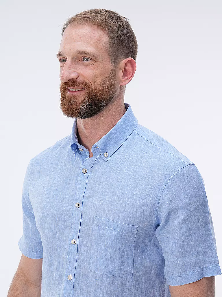 BRAX | Leinenhemd DAN | Azul claro