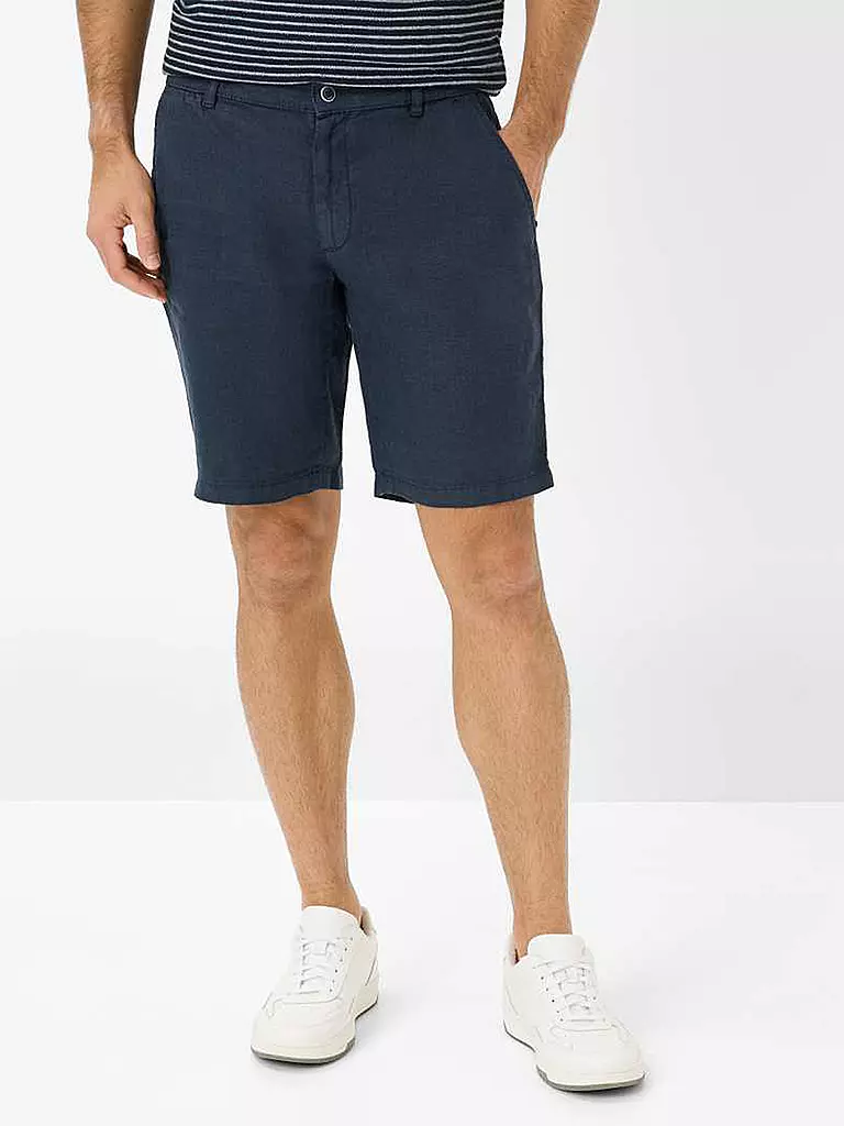 BRAX | Leinenshorts BALU | Azul oscuro