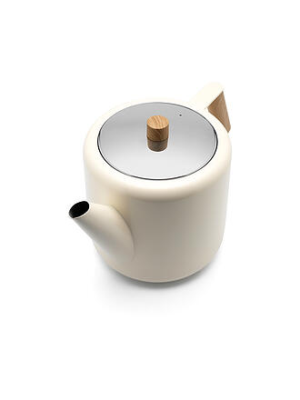 BREDEMEIJER | Tetera de doble pared Boston 1,1l Blanco mate/Aspecto de madera