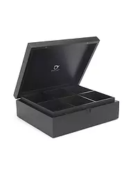 BREDEMEIJER | Caja para bolsitas de té con 6 compartimentos de bambú negro | Negro
