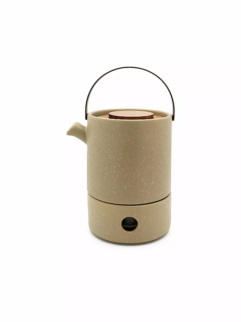 BREDEMEIJER | Juego de té UMEA 1,2 l gris arcilla/acacia | Camel