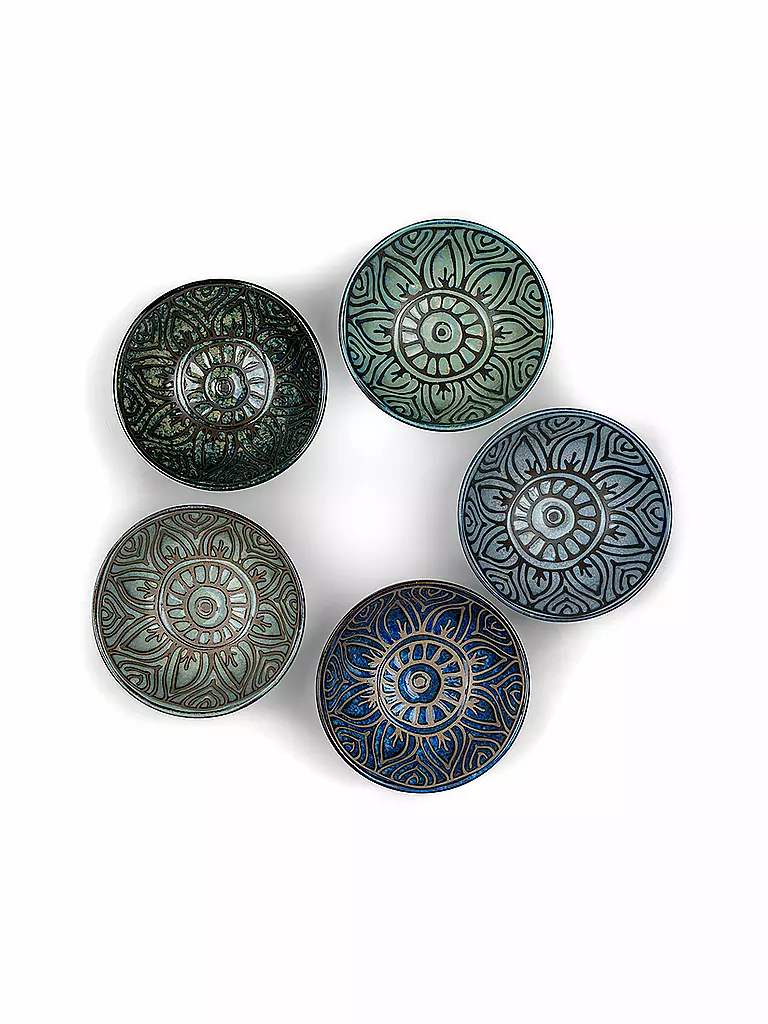 BREDEMEIJER | Tazas de té JARA Juego de 5 de porcelana / Multicolor | Multicolor