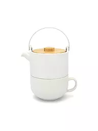 BREDEMEIJER | Tea for one Umea con tapa de bambú 0,5l Blanco | Blanco