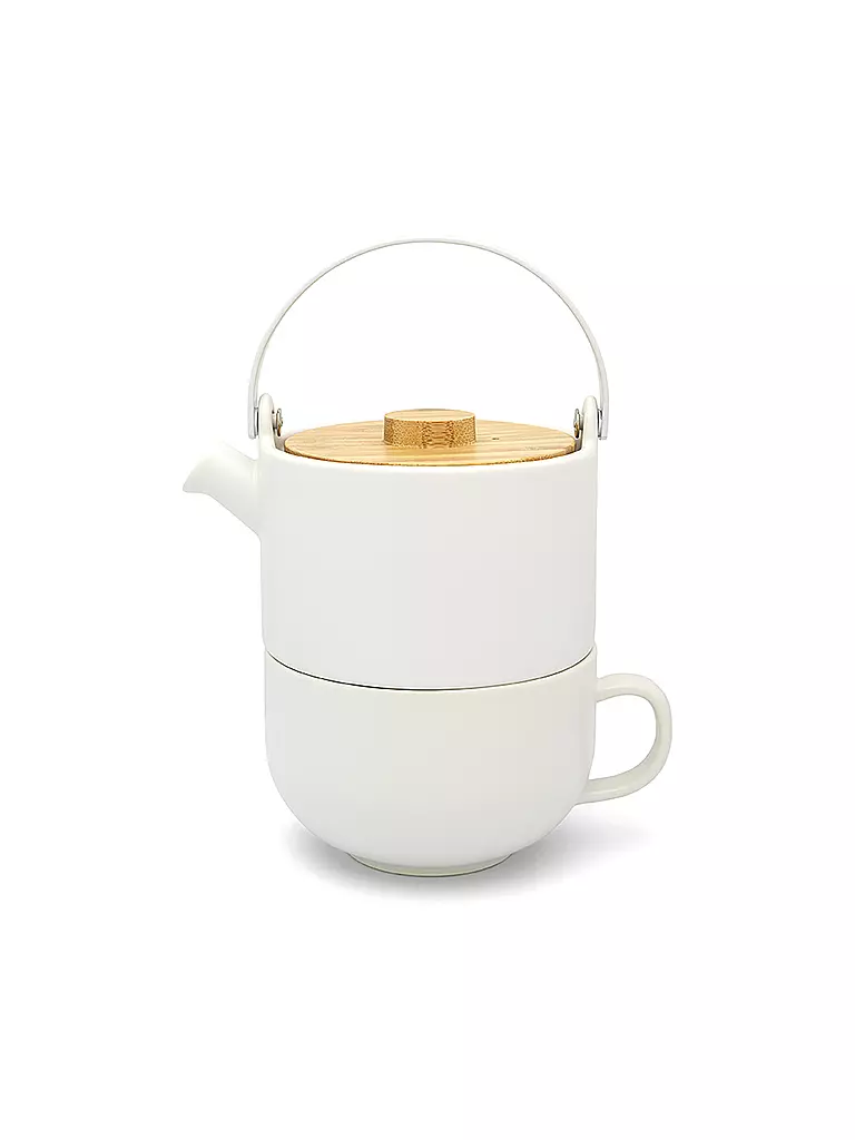 BREDEMEIJER | Tea for one Umea con tapa de bambú 0,5l Blanco | weiss