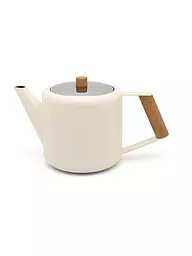 BREDEMEIJER | Tetera de doble pared Boston 1,1l Blanco mate/Aspecto de madera | Blanco