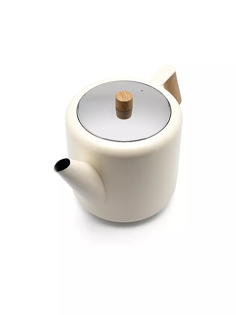 BREDEMEIJER | Tetera de doble pared Boston 1,1l Blanco mate/Aspecto de madera | Blanco