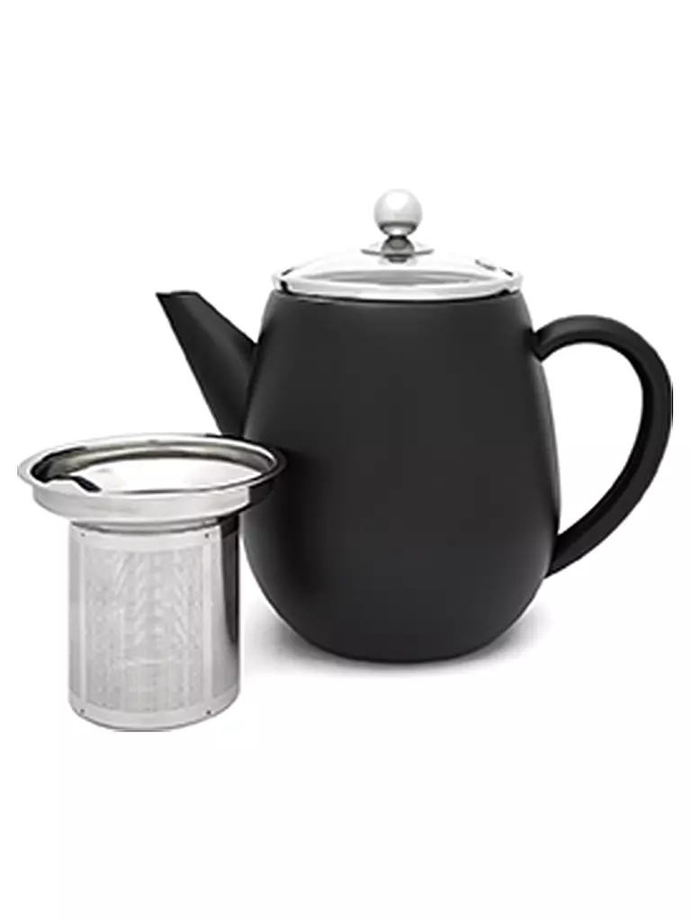 BREDEMEIJER | Tetera Duet® Eva 1,1L de doble pared Negro/Vidrio | schwarz