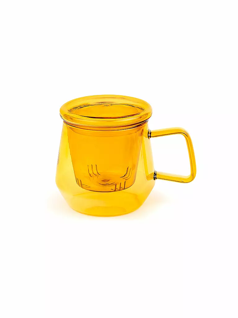 BREDEMEIJER | Tetera TEA FOR ONE LIVORNO 0,35l Vidrio Ámbar | Naranja