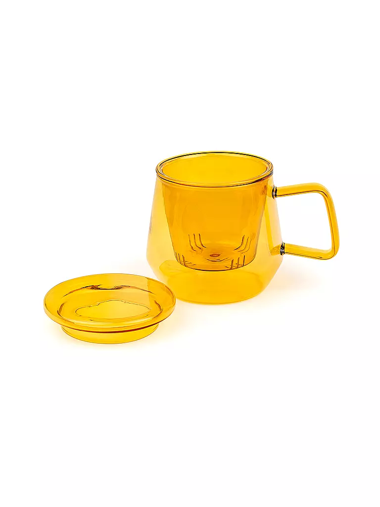 BREDEMEIJER | Tetera TEA FOR ONE LIVORNO 0,35l Vidrio Ámbar | Naranja