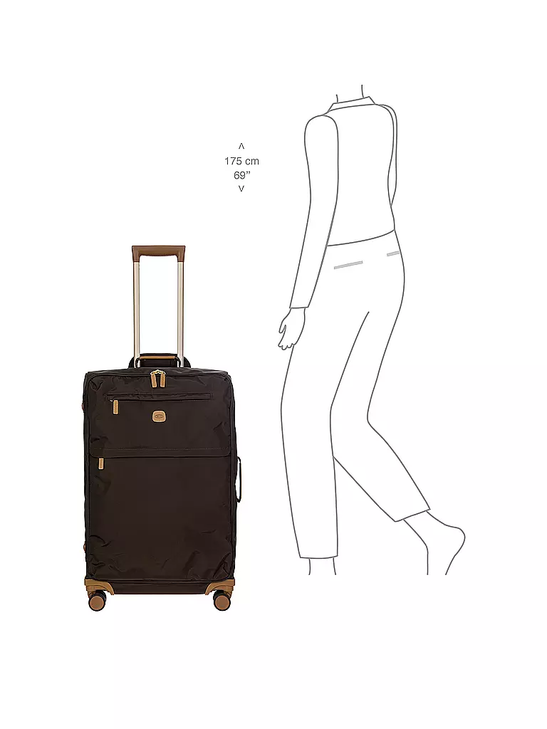BRICS | Trolley blando X-TRAVEL 71cm Brown | Marrón
