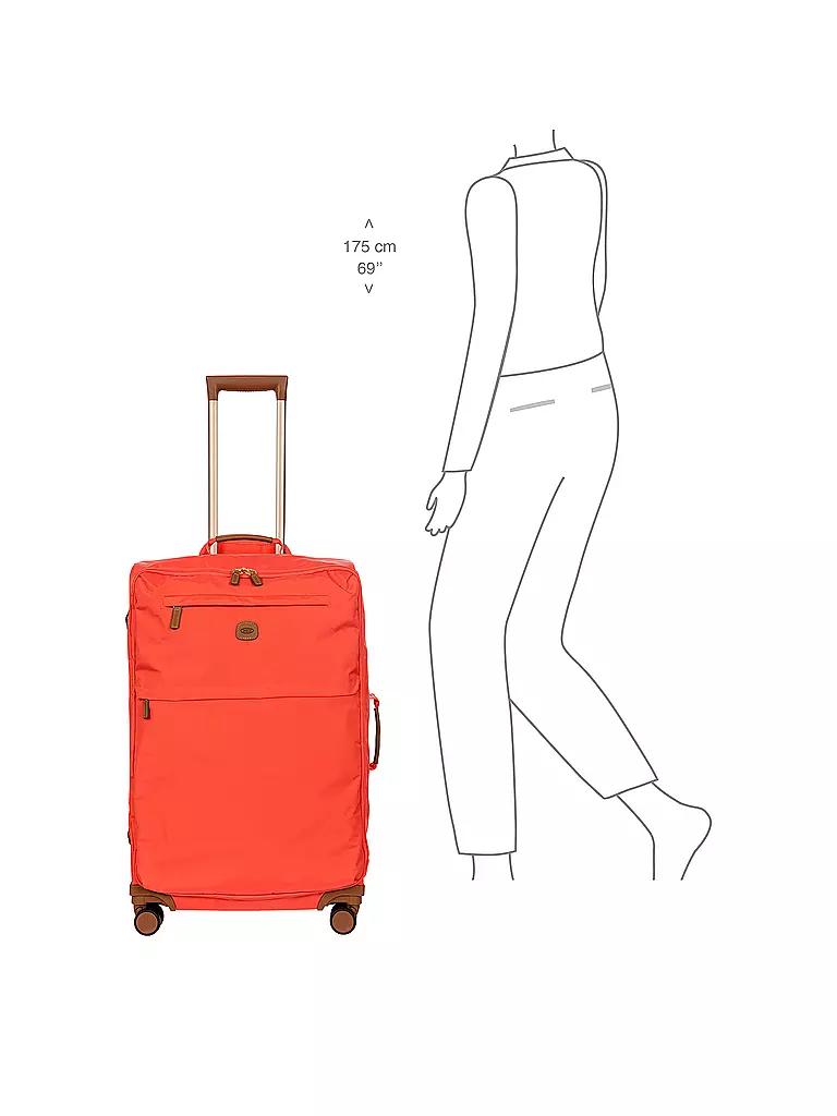 BRICS | Trolley blando X-TRAVEL 71cm Papavero / Amapola | Naranja