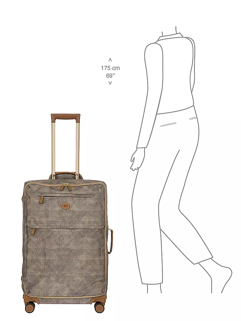 BRICS | Trolley weich X-TRAVEL 71cm Wool Nut | Marrón claro