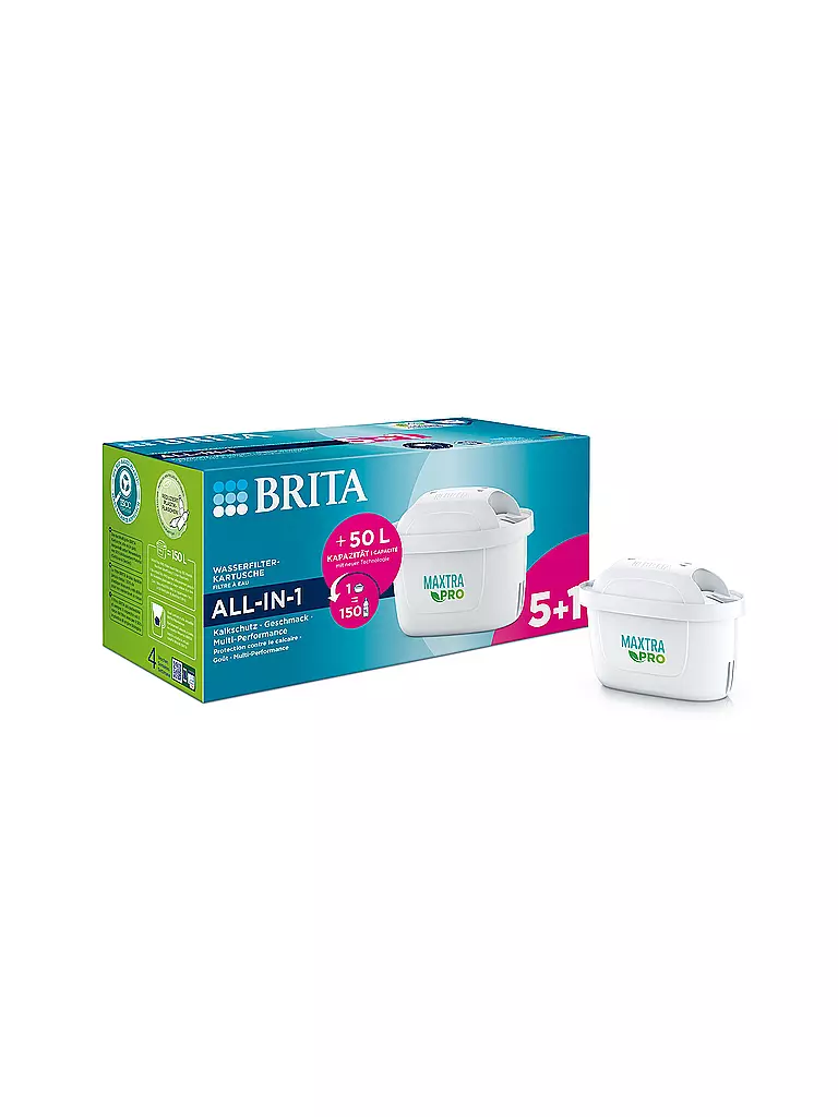 BRITA | Cartuchos de filtro MAXTRA PRO All-in-1, paquete de 6 | Blanco