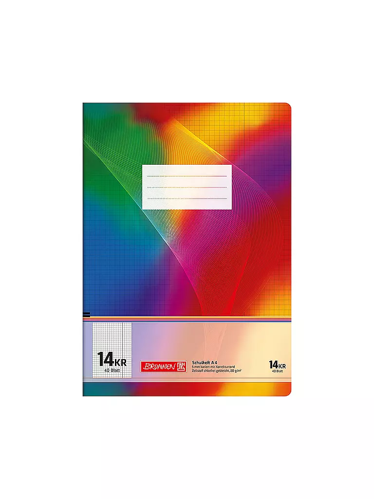 BRUNNEN VERLAG | Cuaderno A4 cuadriculado 5mm 40 hojas | Sin color