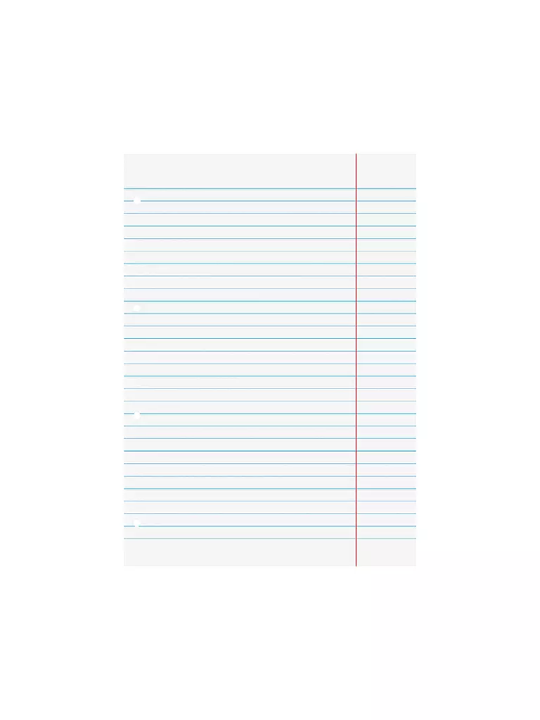 BRUNNEN VERLAG | Hojas de recambio para archivador - 50 hojas rayadas con margen de corrección | Sin color